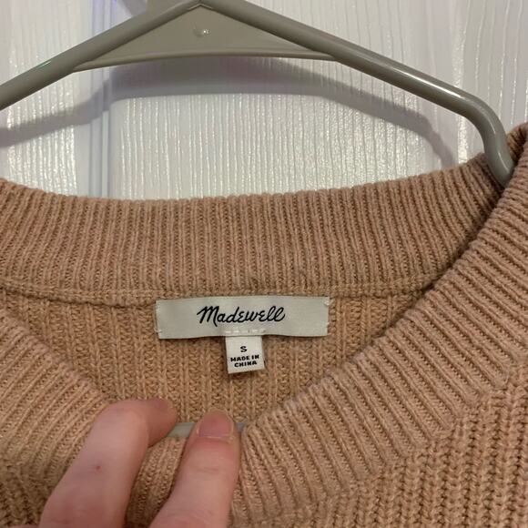 Madewell ribbed knit tan patch pocket pullover sweater - Picture 5 of 7